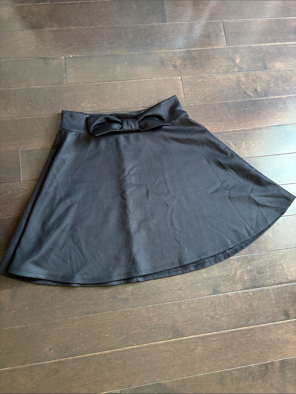 White House Black Market Black Flared Skirt with Bow Detail